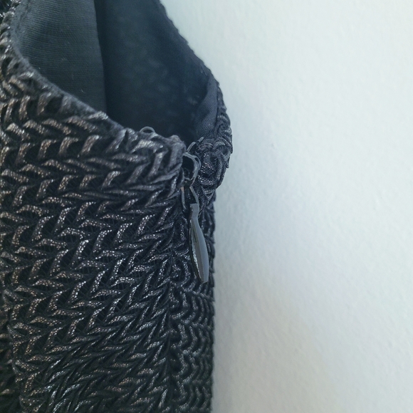 Little Black Faux Wrap Metallic Mini Dress - S - Picture 5 of 13